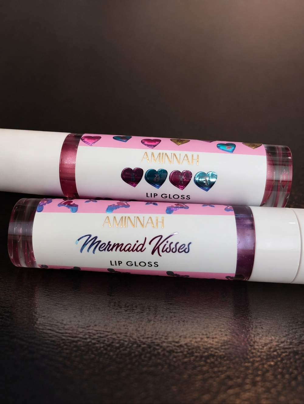 AMINNAH Mermaid Kisses Lip Gloss - Pink & Purple